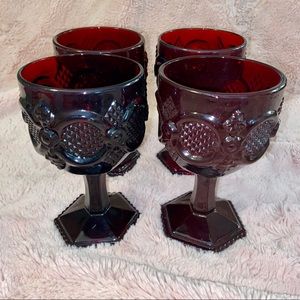 Vintage Avon 1876 Cape Cod 4 Water Goblets